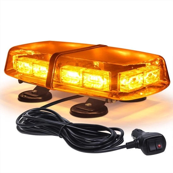 Luce di Emergenza LED - Luce di Emergenza Arancione - Magnetico - Luce di Emergenza a Scintillio - Strobe - Allarme di Sicurezza - Luce di Emergenza 12V/24V - Kit di Montaggio