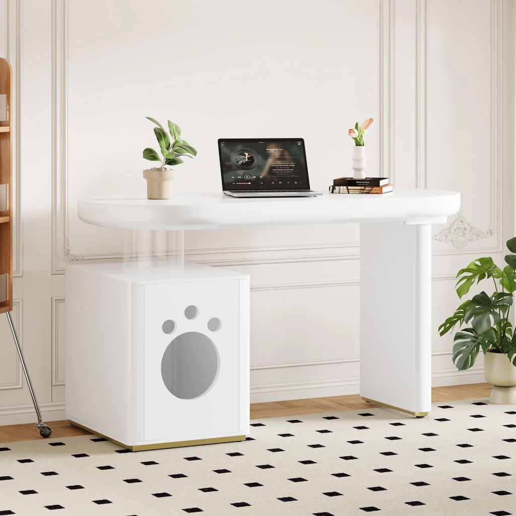 Scrivania Bianca ¨C MINIMAL ¨C 117x50x76 cm, Legno Laccato, Stile Francese Moderno