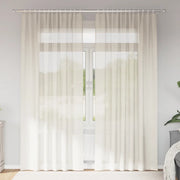 Tende in Voile con Tasche per Aste 2 pz Crema 4102178