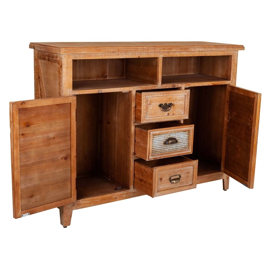 Credenza in legno con 3 cassetti e 2 porte 120x36x90h cm