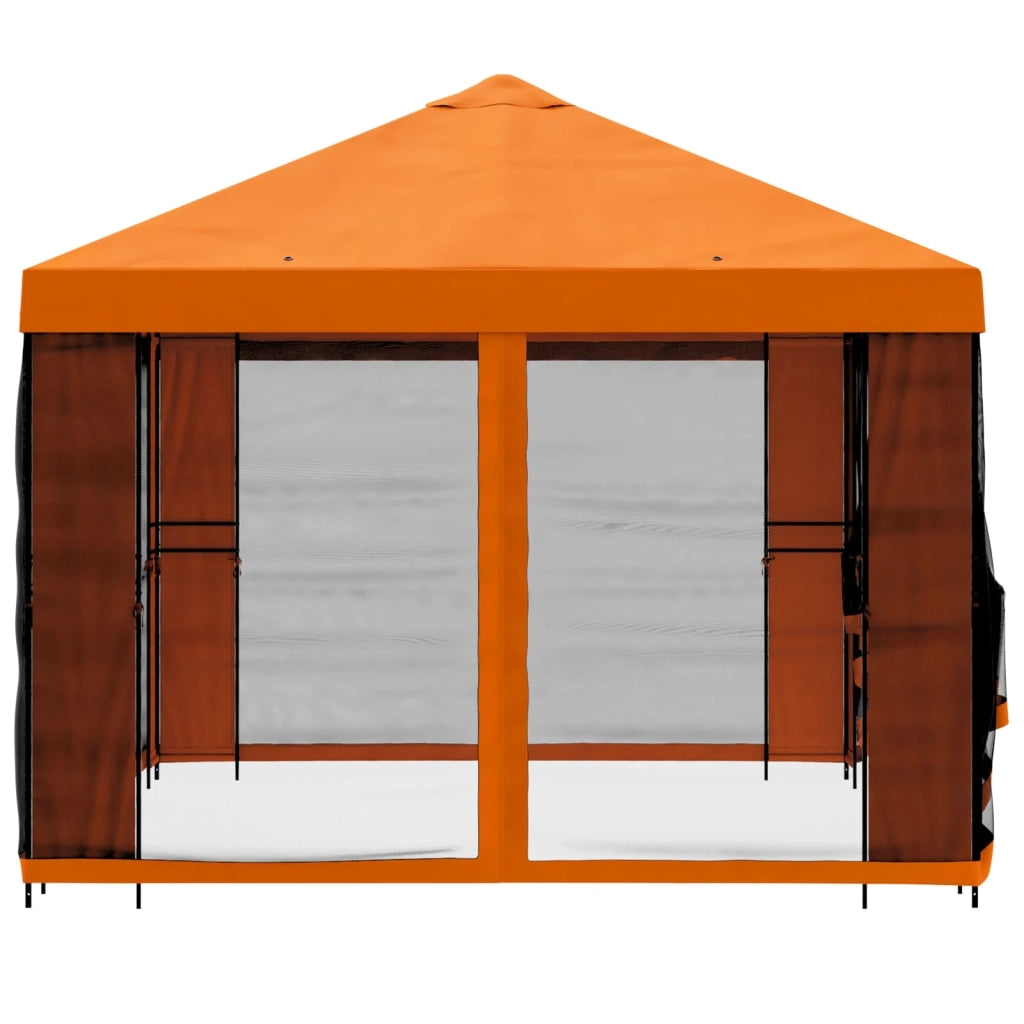 Gazebo da giardino con pareti laterali 4 × 3 m Arancione
