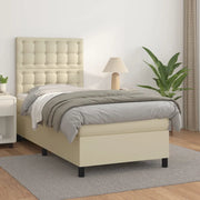 Giroletto a Molle con Materasso Crema 90x190 cm in Similpelle cod mxl 55201
