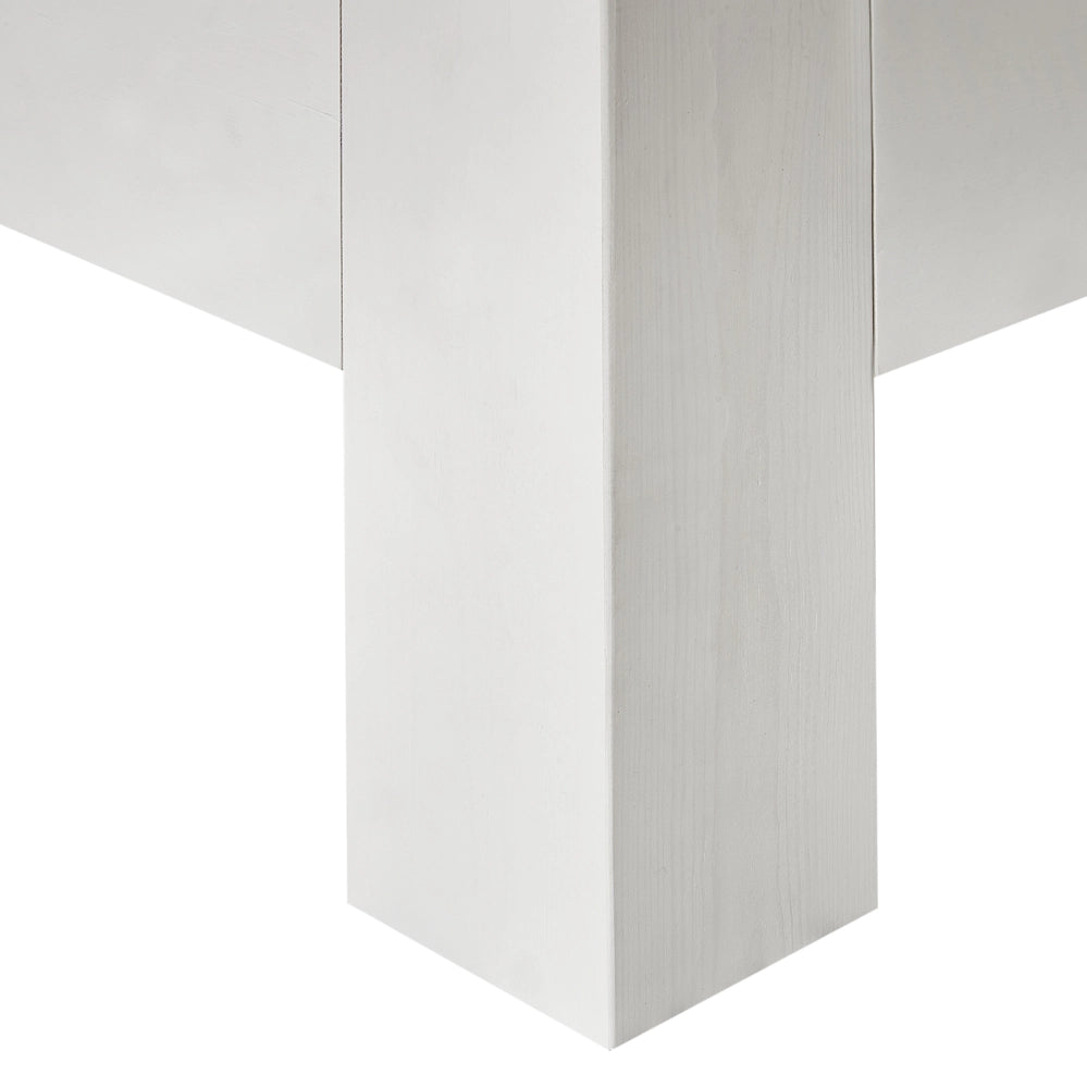 Letto in legno di pino bianco matrimoniale 140 cm 6 testiera a doghe minimalista