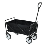 Carrello da Spiaggia Pieghevole TYRS con Ruote in Plastica, Portata Massima 120 kg, Colore Nero