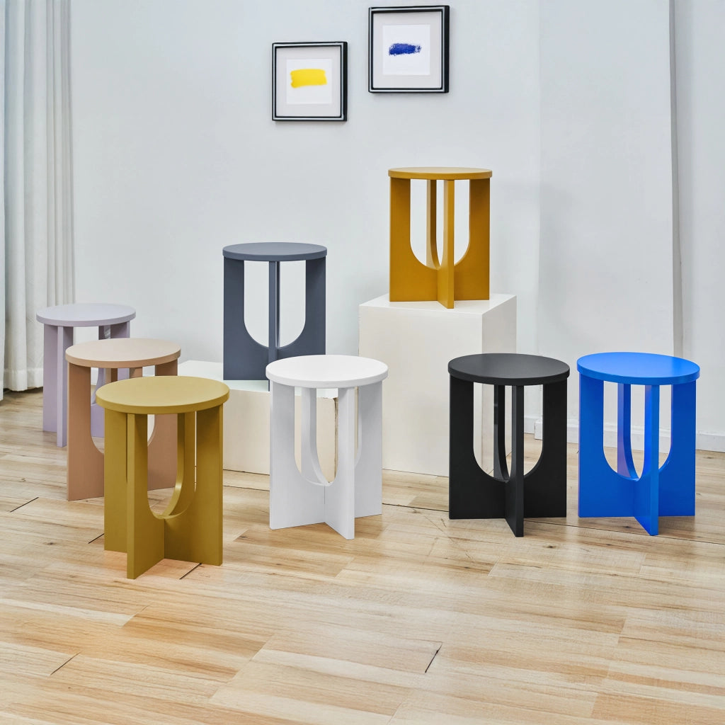 Tavolino da Caffè Kysdajore Piano Rotondo 50x40 cm Blu Reale [en.casa]