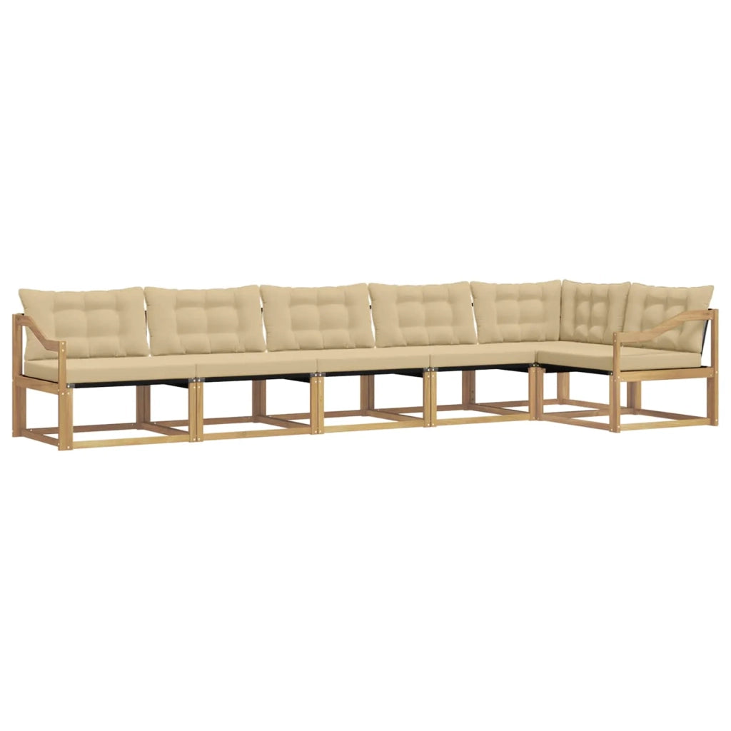 Set di divani da esterno con cuscino 6 pcs Bianco e Beige 3388743