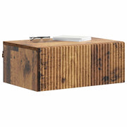 Set di 2 Comodini | Armadio da Notte | Mobiletto da notte a muro Legno antico 49 x 34,5 x 20 cm