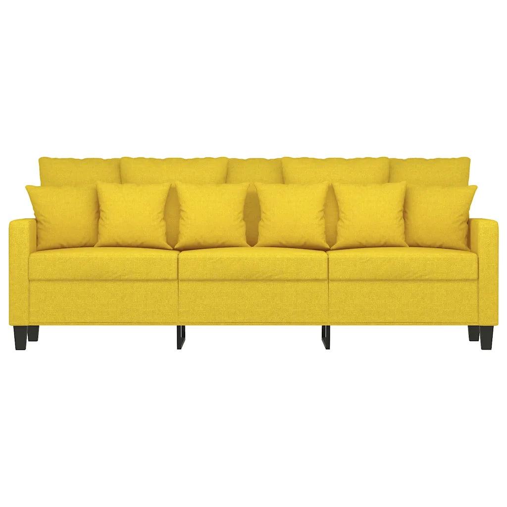 Divano a 3 Posti Giallo Chiaro 180 cm in Tessuto 359280