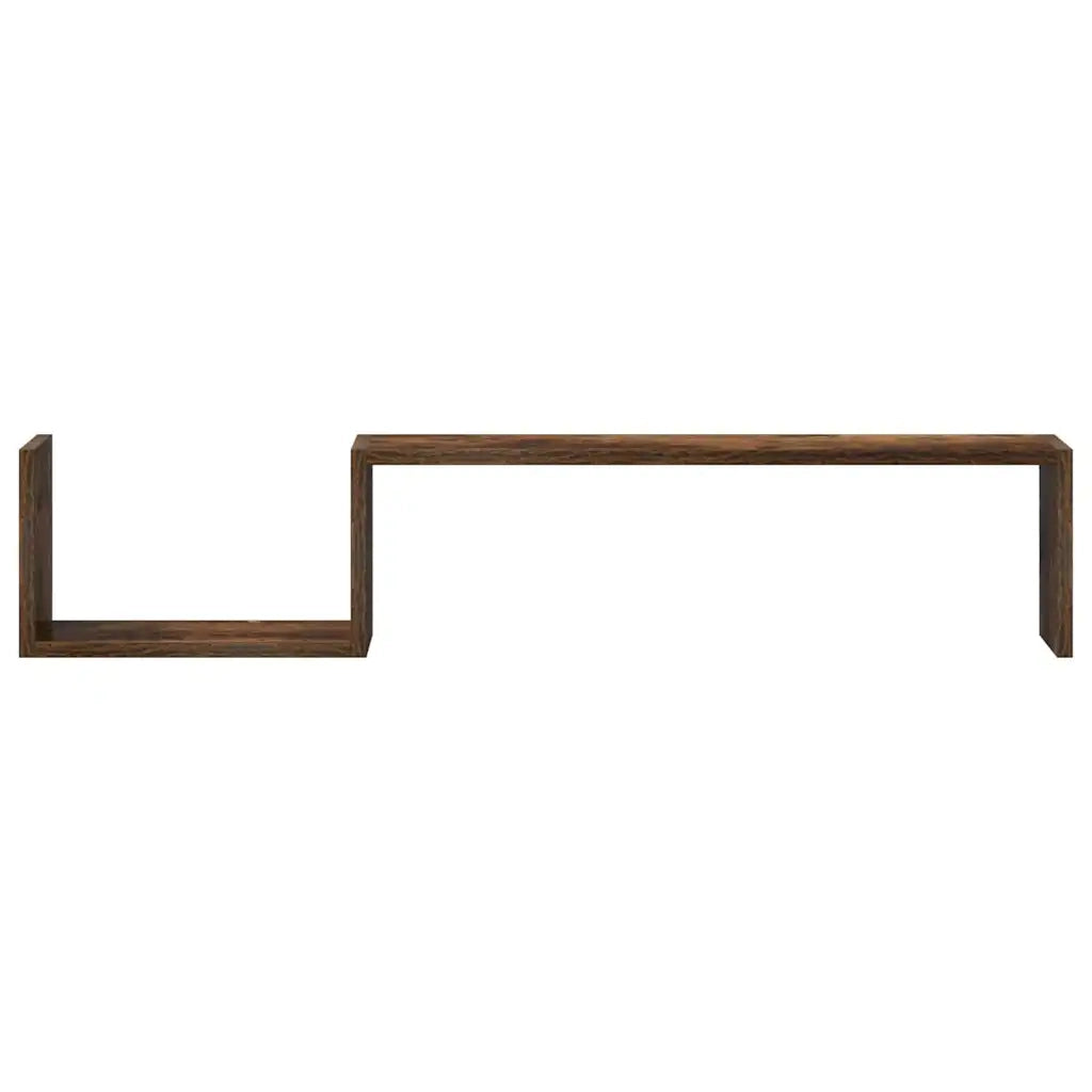 Mensole a Muro 2 pz Rovere Fumo 100x15x20 cm Legno Multistrato cod mxl 33249
