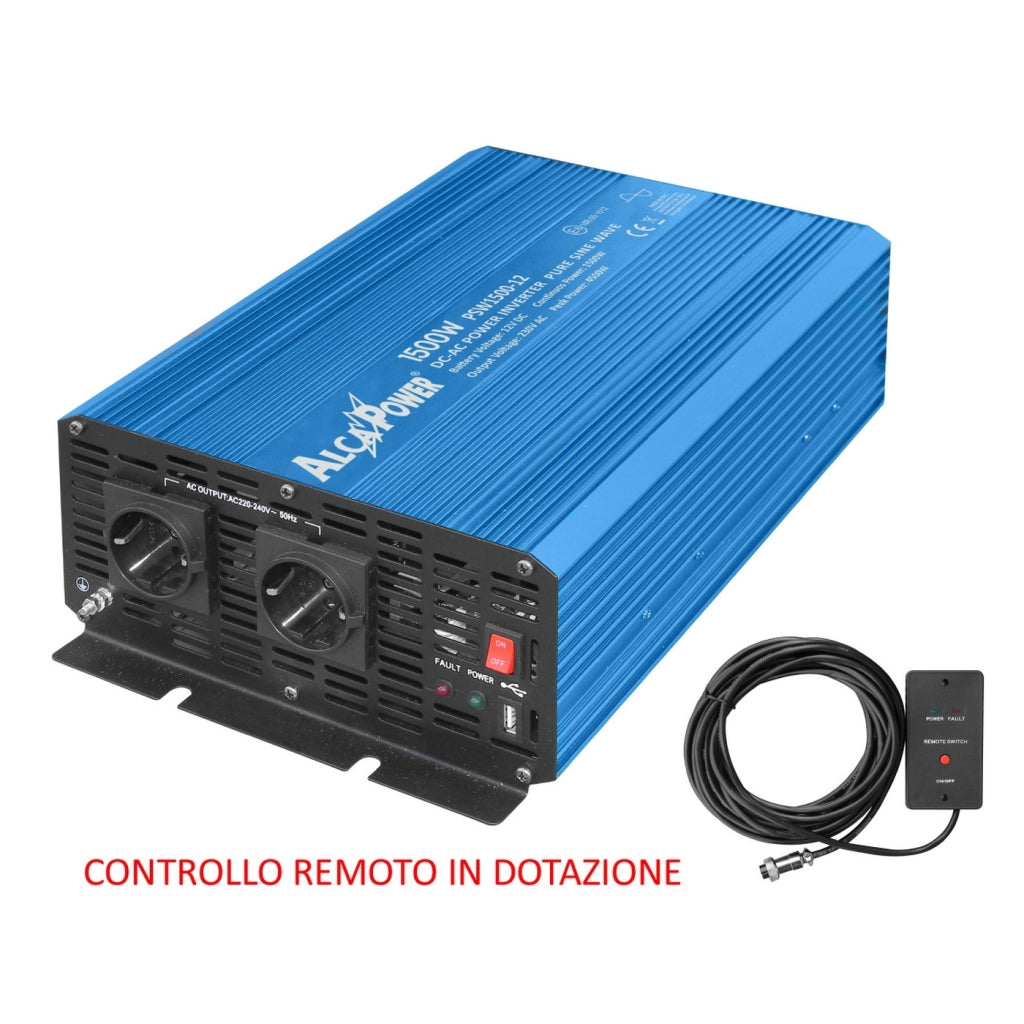 IRP1500-12 INVERTER Alca Power SINUSOIDALE PURA 1500W Input 12V DC Output 220V AC