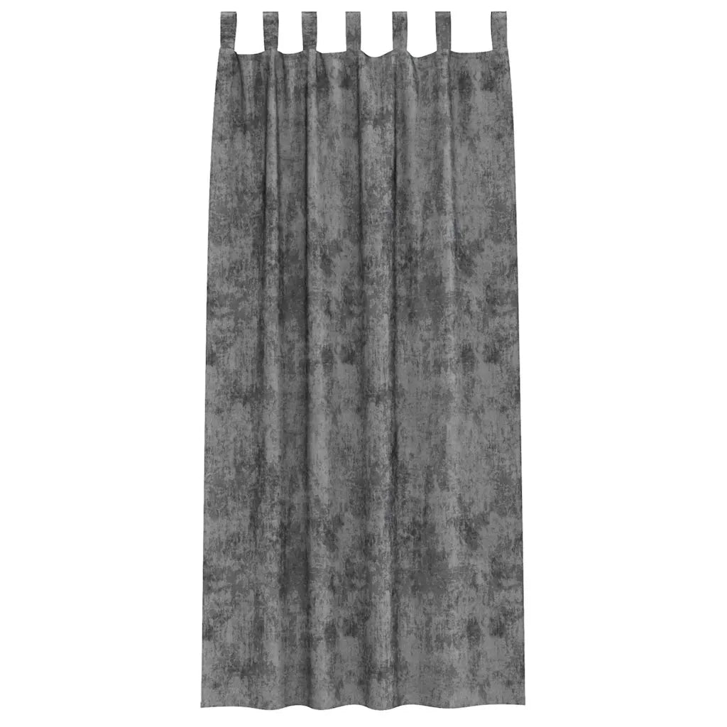 Tende in Velluto con tende 2 pcs Grigio 225 x 140 cm Velluto 4107725