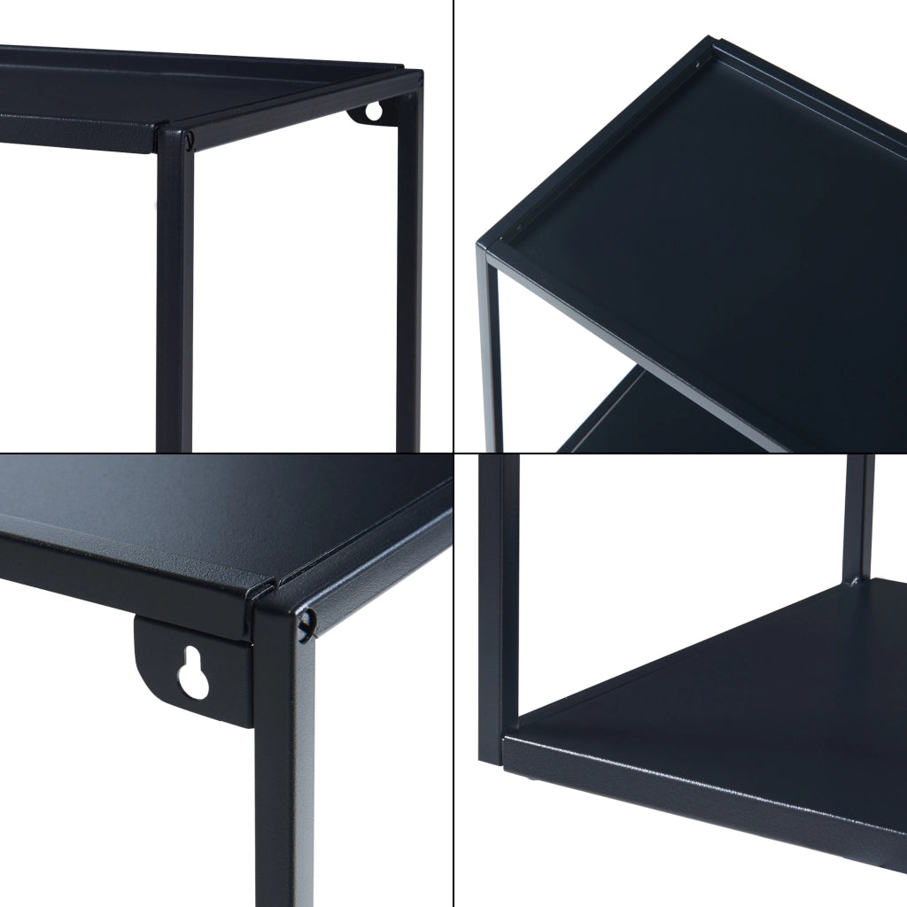 Mensola da Parete Notodden Telaio Rettangolare 60 x 25 x 35 cm Acciaio Nero [en.casa]