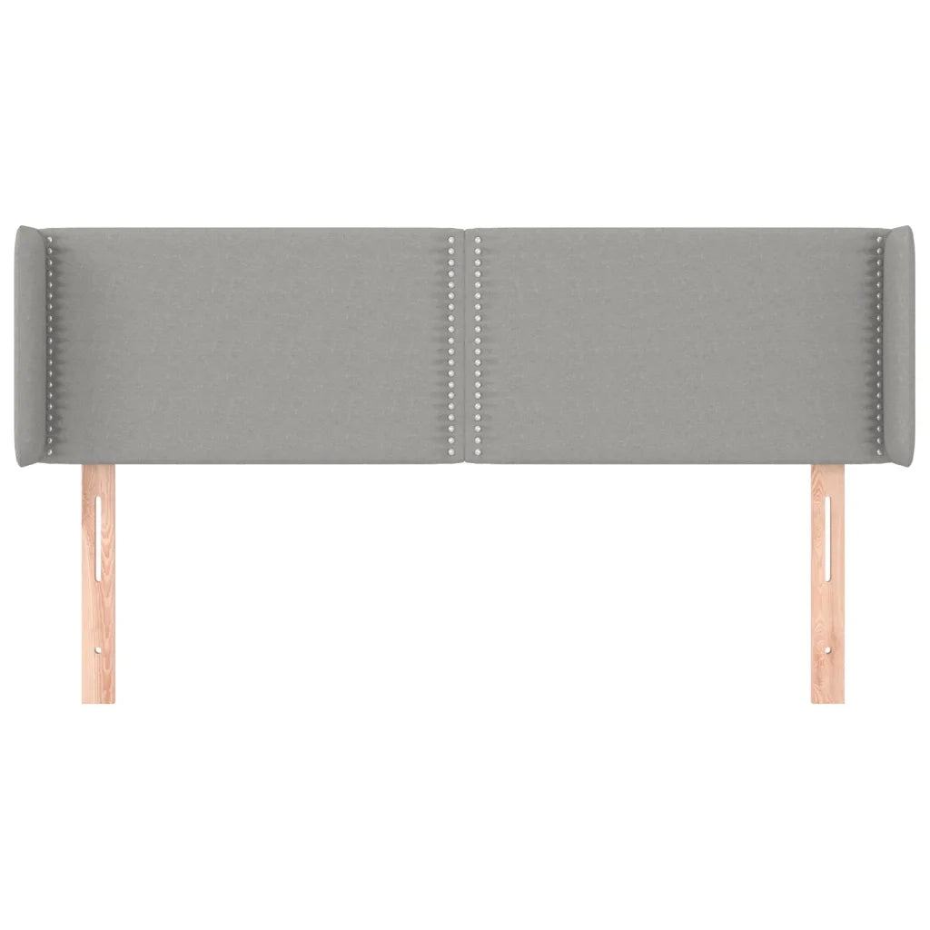 Testiera ad Orecchio Grigio Chiaro 147x16x78/88 cm in Tessuto 3118626