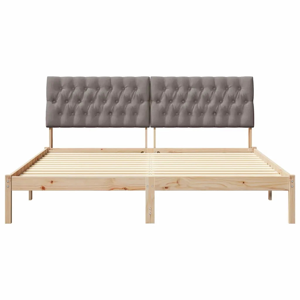 Letto con Testiera Rivestita con testiera Marrone 180 x 200 cm 3394386