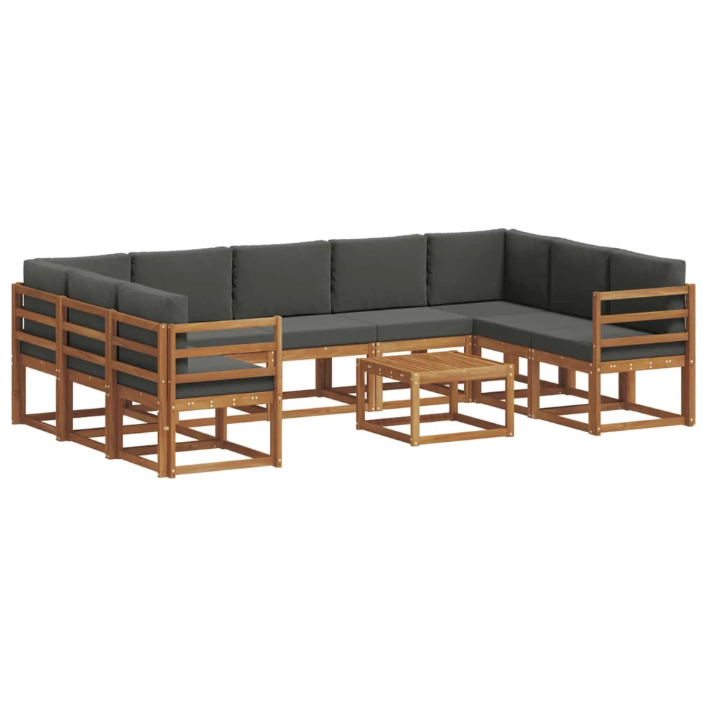 Set di divani da esterno 10 pcs Naturale e Antracite 3367005