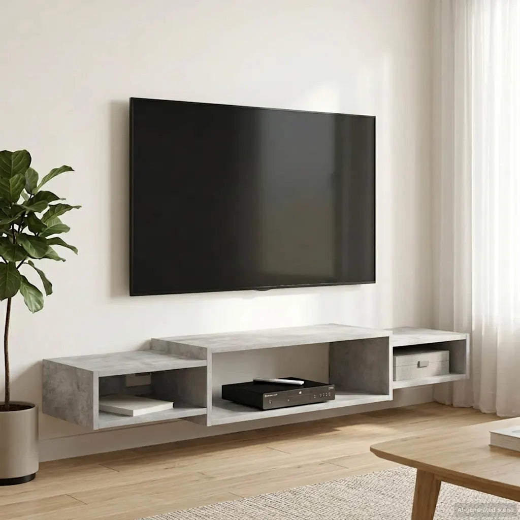 Mobile TV da Parete A parete Grigio Cemento 140 x 28 x 21 cm