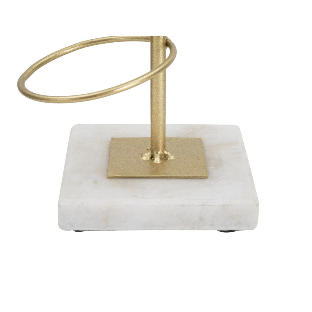Portacandela VKH341, Oro, Marmo, 14x13x46 cm