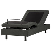Letto elettrico singolo tessuto grigio scuro regolabile con telecomando senza testiera 90x200 cm stile moderno