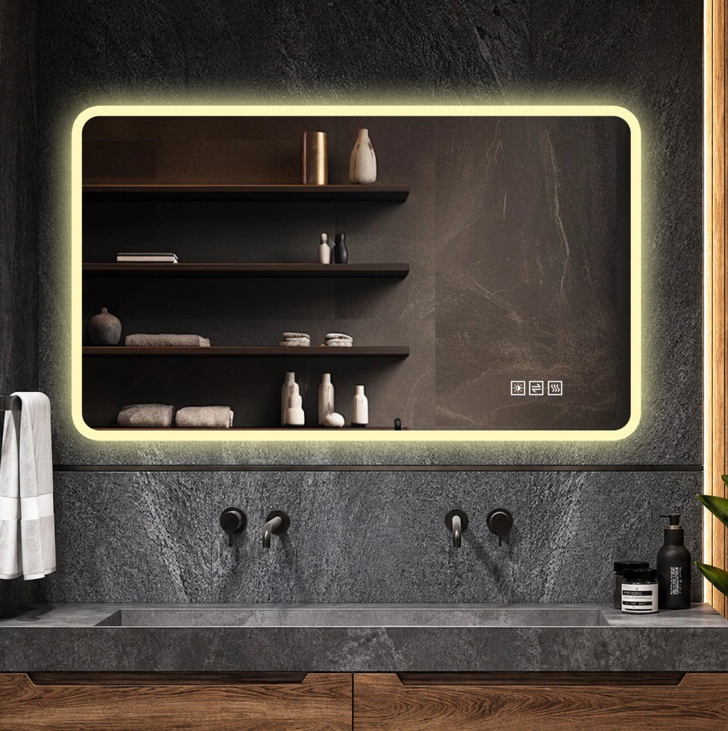 Specchio LED da bagno con antiappannamento e luce regolabile