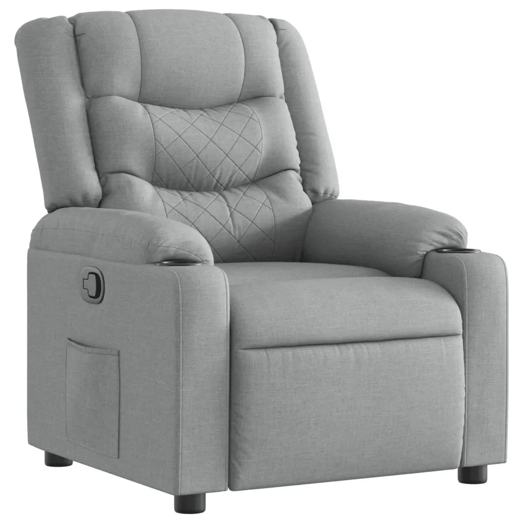Divano Sedia-Poltrona Reclinabile in Tessuto Grigio Chiaro 730868