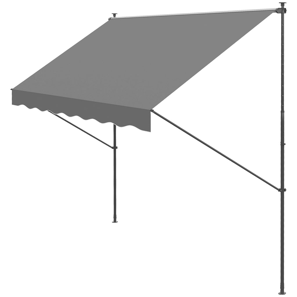 Toldo Retrattile Manuale per Balcone ¨C zephmum ¨C Grigio 300x175x210-310 cm