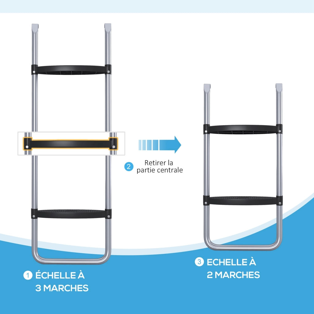 Scala per trampolino 2-3 gradini ¨C Xylo ¨C acciaio, capacit¨¤ 120 kg, aggancio universale