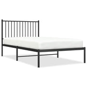 Letto singolo | Letto per adulti | Giroletto con Testiera in Metallo Nero 100x190 cm