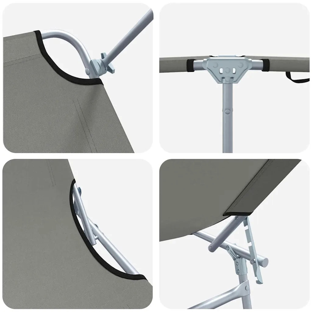 Lettino da sole 2 pcs Grigio 58 x 188 x 77cm Poliestere 42003062
