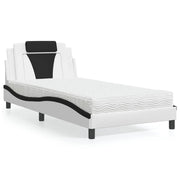 Letto Viana con Materasso Bianco e Nero 100x200 cm in Similpelle