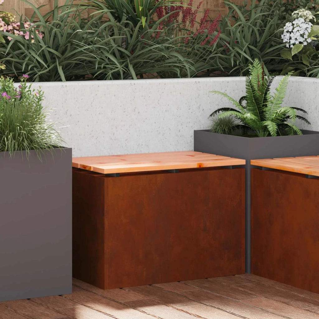 Panchina da giardino Ruggine 60 x 40 x 43 cm acciaio corten
