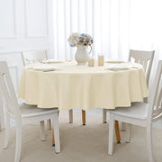 Tavolo Rotondo Coperto Beige 140 cm Impermeabile Lavabile per Esterno e Feste