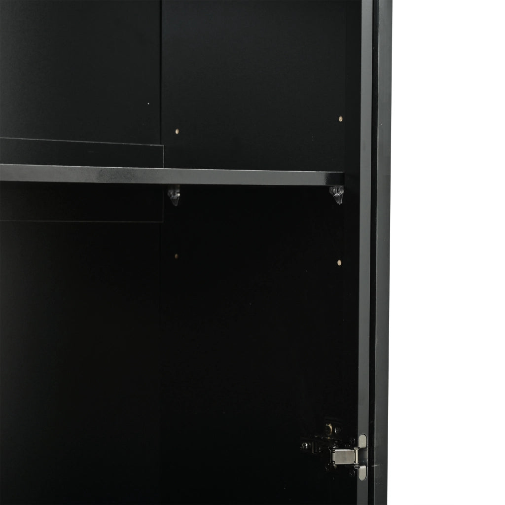 Vetrina con illuminazione LED controllabile tramite app in MDF nero