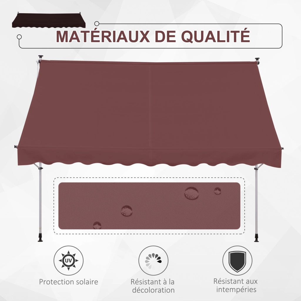 Tenda da sole retrattile ¨C zephmum ¨C 3x1,5 m bordeaux poliestere