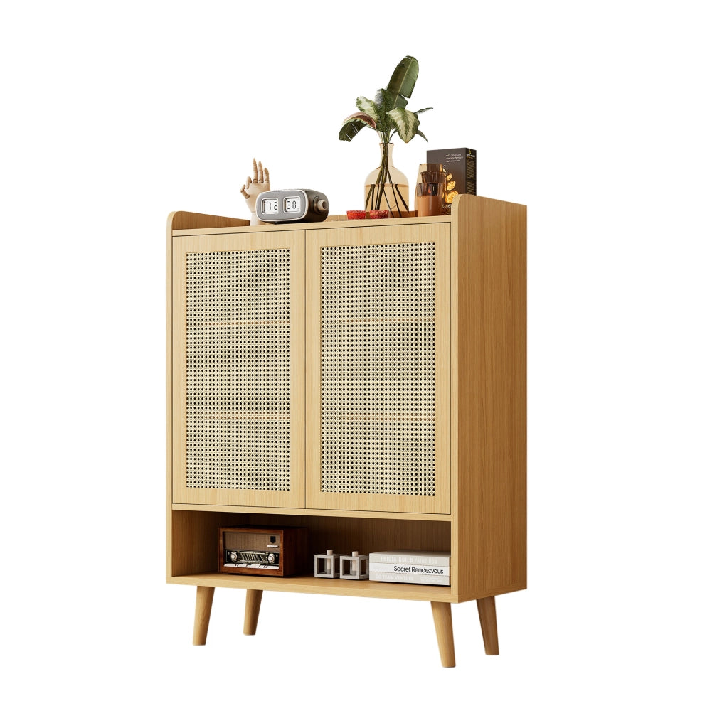Mobile contenitore a 2 ante in rovere chiaro 80x105x35 cm