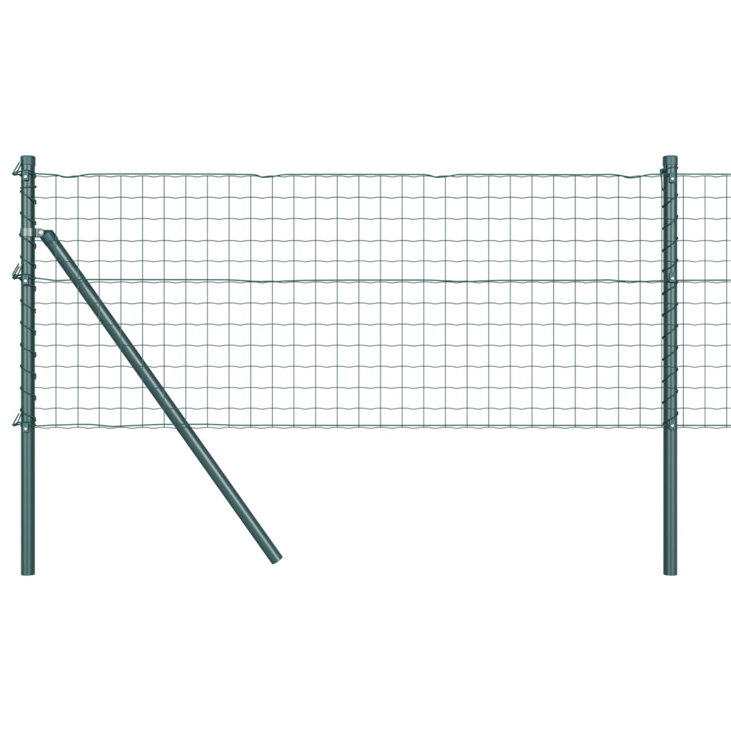 Recinzione Euro con 7 Pali 0.4x10 m in Acciaio Galvanizzato Verde