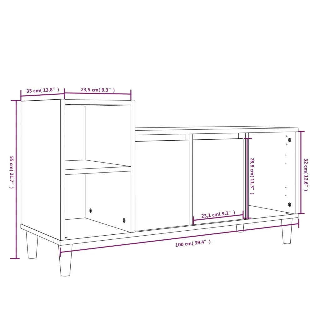 Mobile per TV-Credenza per TV Grigio Cemento 100x35x55 cm Legno Multistrato