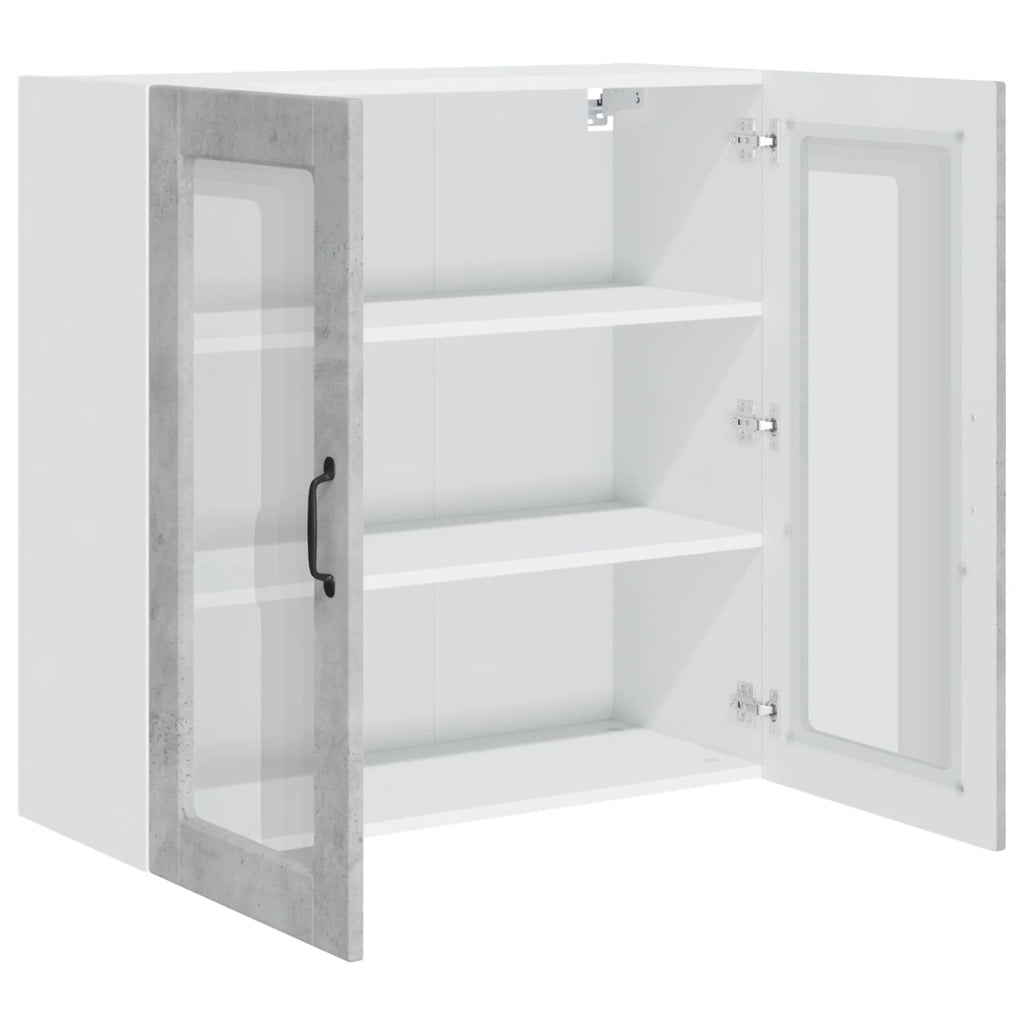 Mobile da cucina moderno a parete con pratico vano contenitore 80 x 31 x 80 cm legno composito grigio cemento 02_0054411
