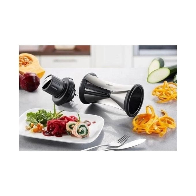 GEFU GF24-13700 SPIRELLI XL Temperaverdure con 2 Lame in Acciaio Inox 4,5 mm e 8 mm Lavabile in Lavastoviglie colore Nero