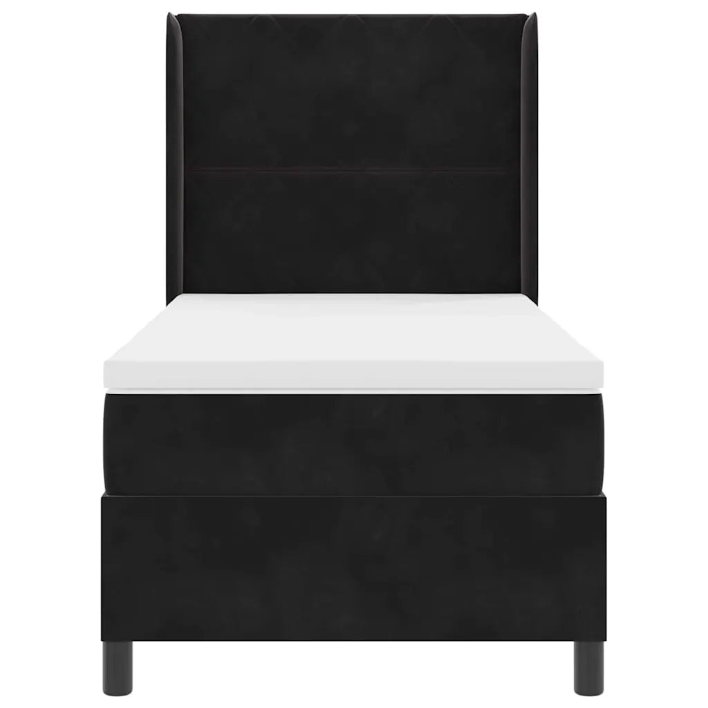 Letto a molle con strisce LED Nero 100 x 200 cm Velluto 3343912