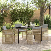Set da Pranzo per Giardino 5 pcs Beige polyrattan 3380794