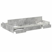 Letto matrimoniale | Letto per adulti | Struttura letto con contenitore Grigio cemento 120 x 190 cm