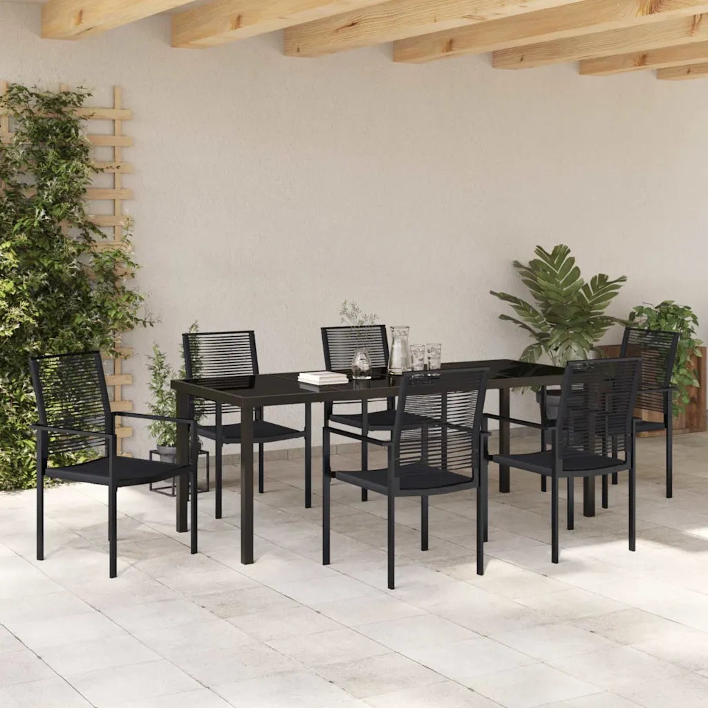 Set da Pranzo per Giardino 7 pcs Nero 3379168