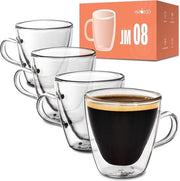 Tazze da Caffè Termiche a Doppia Parete 80ml - Mantengono la Caffè Caldo a Lungo - Proteggono le Mani - Con Confezione Regalo Tazze da Cappuccino
