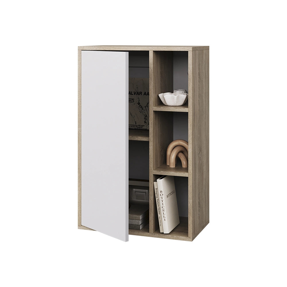 Vicco Libreria da parete Sonoma/Bianco 50.1 x 78.4 cm con 2 scomparti chiusi