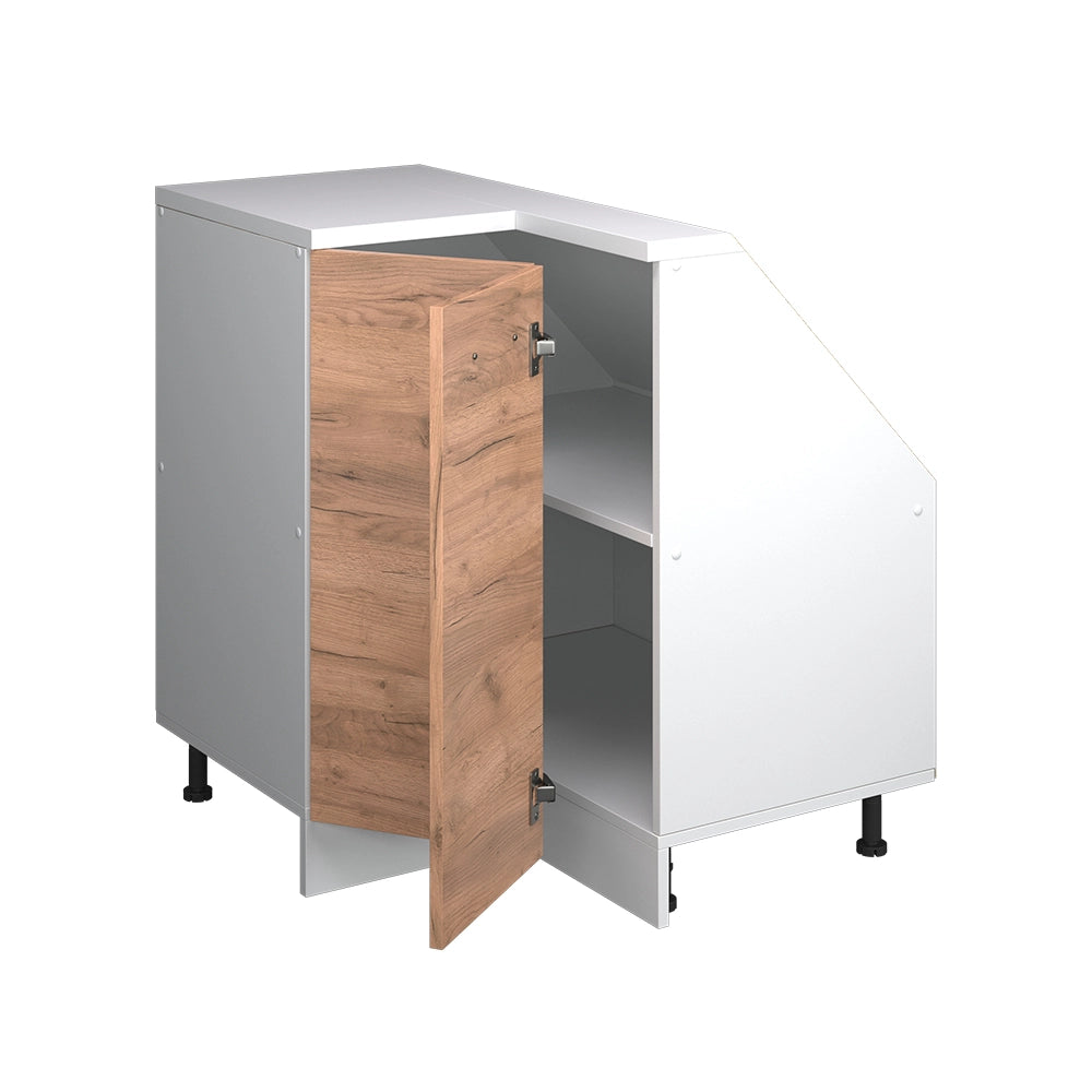 Mobile cucina angolare per sottotetto R-Line Rovere dorato/Bianco 75.6 cm con 1 porta Vicco