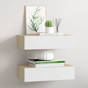 Scaffali con Cassetti 2 pz Rovere e Bianco 40x23,5x10 cm in MDF 330250
