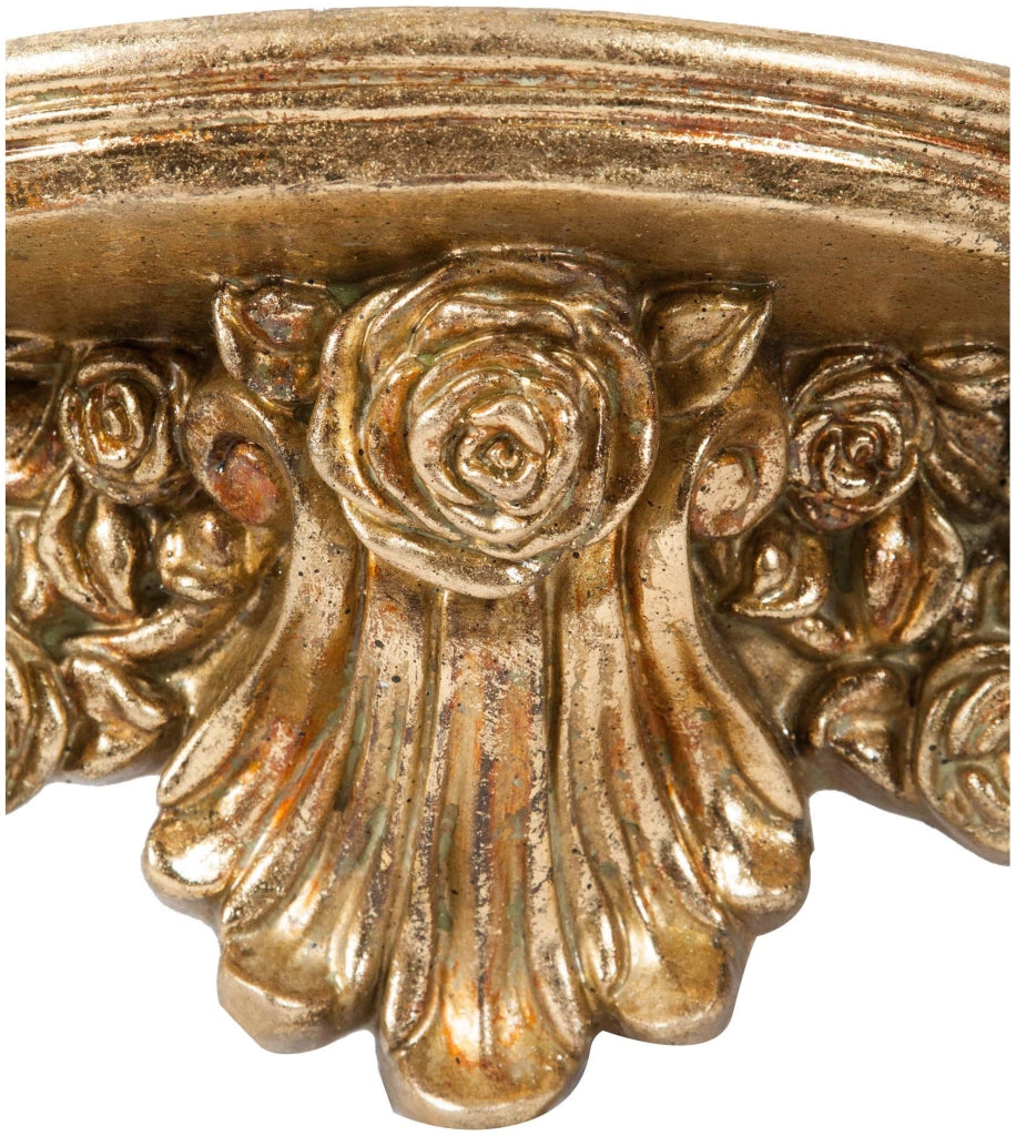 Biscottini Mensola in resina finitura oro anticato L43xPR14xH14 cm angelo stile barocco