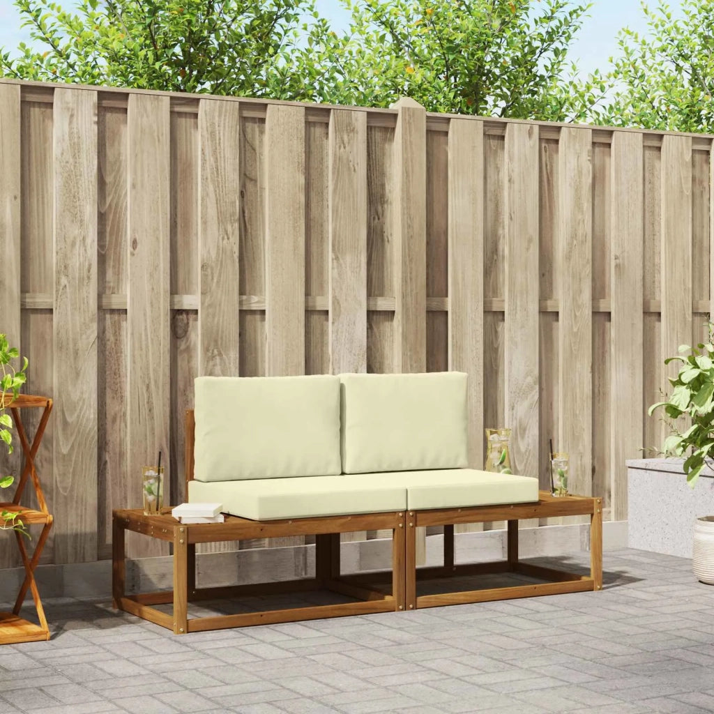 Set di divani da esterno con cuscino 2 pcs Naturale