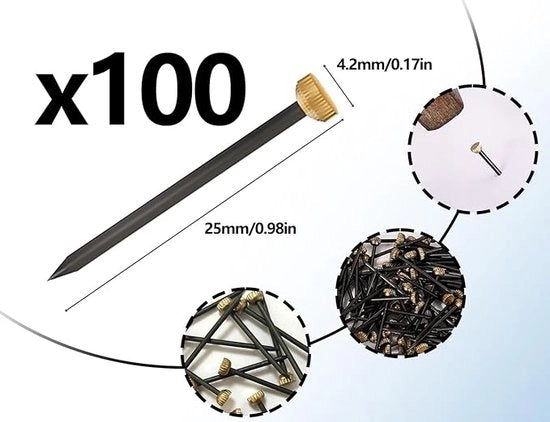 Assortimento di Spiedini - Set di Viti da Parete, Spiedini a Testa Piana, Spiedini per Onde d'Immagine, Viti da Parete, Assortimento di Hardware da 100 Spiedini