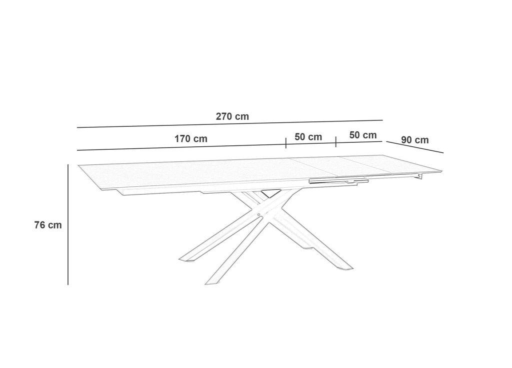 Tavolo Allungabile 170/270x90x76 cm in HPL Xavier Ruggine
